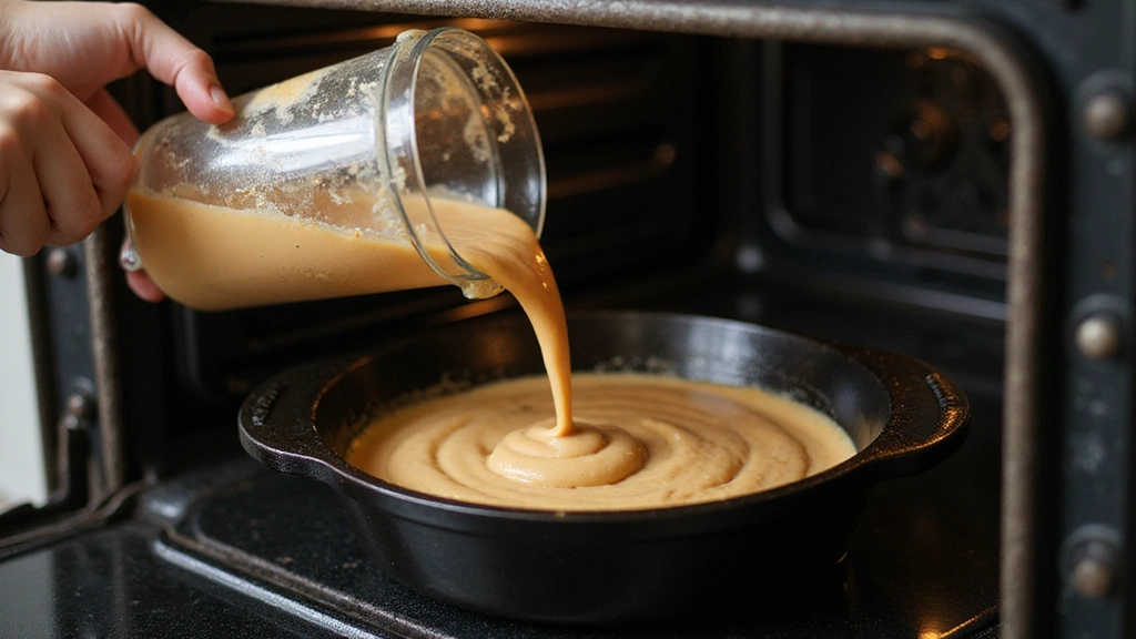 German Pancake Recipe – Easy Oven-Baked Pancake - Step 4: Pour the Batter