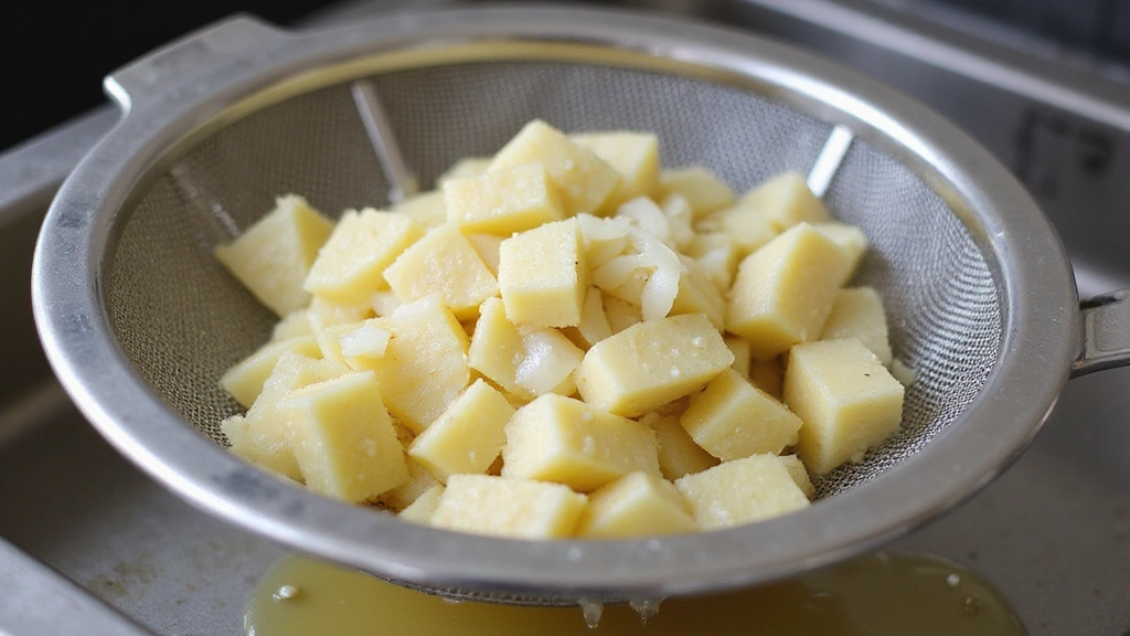 Potato Pancake Recipe – Crispy and Savory - Step 2: Strain Excess Liquid