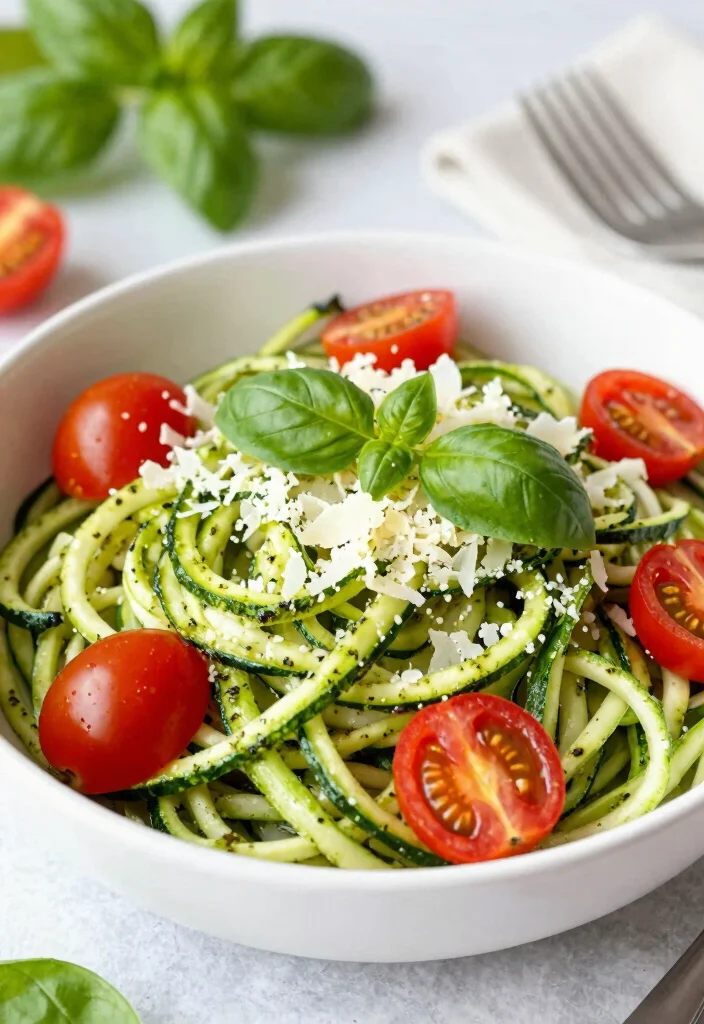10 Five-Ingredient Dinner Recipes for Fast Simple Weeknight Meals - 7. Pesto Zoodle Bowl