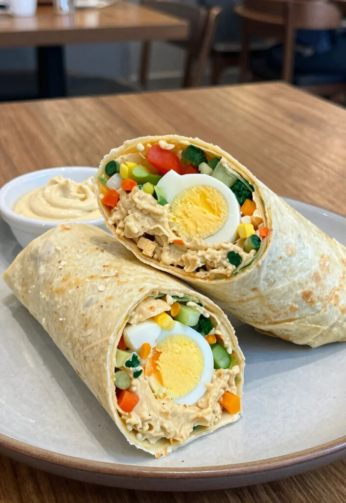 10 Healthy Boiled Egg Recipes for Easy Protein-Packed Meals - 8. Boiled Egg & Hummus Wrap