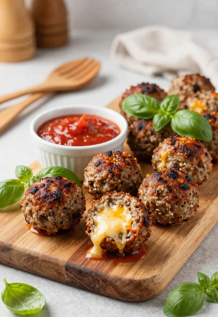10 Keto Mozzarella Recipes for Easy Cheesy Low-Carb Dishes - 1. Cheesy Keto Mozzarella-Stuffed Meatballs