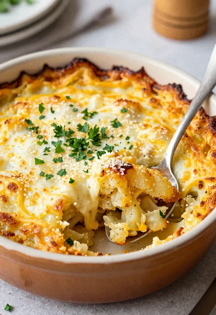10 Keto Mozzarella Recipes for Easy Cheesy Low-Carb Dishes - 10. Cheesy Keto Cauliflower Casserole
