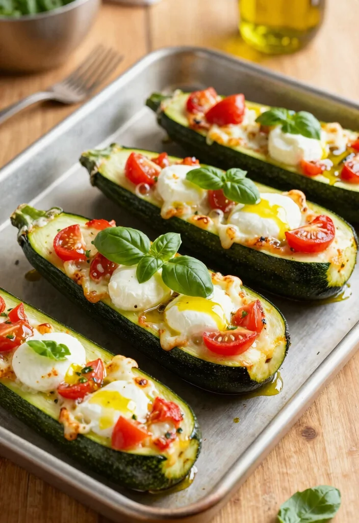 10 Keto Mozzarella Recipes for Easy Cheesy Low-Carb Dishes - 2. Mozzarella Cheese-Stuffed Zucchini Boats