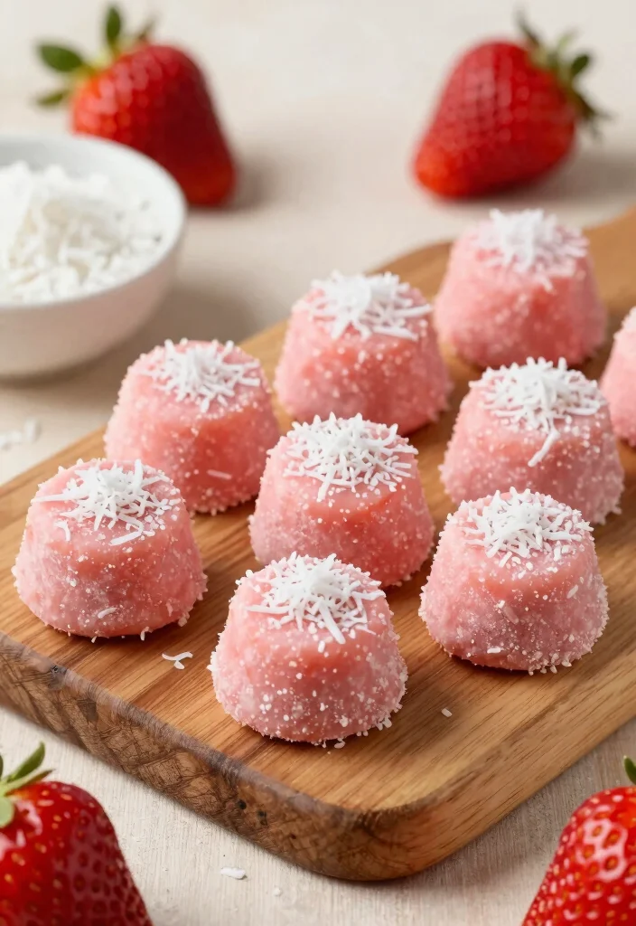 10 Keto Strawberry Recipes for Fresh Light Low-Carb Treats - 2. Strawberry Coconut Fat Bombs