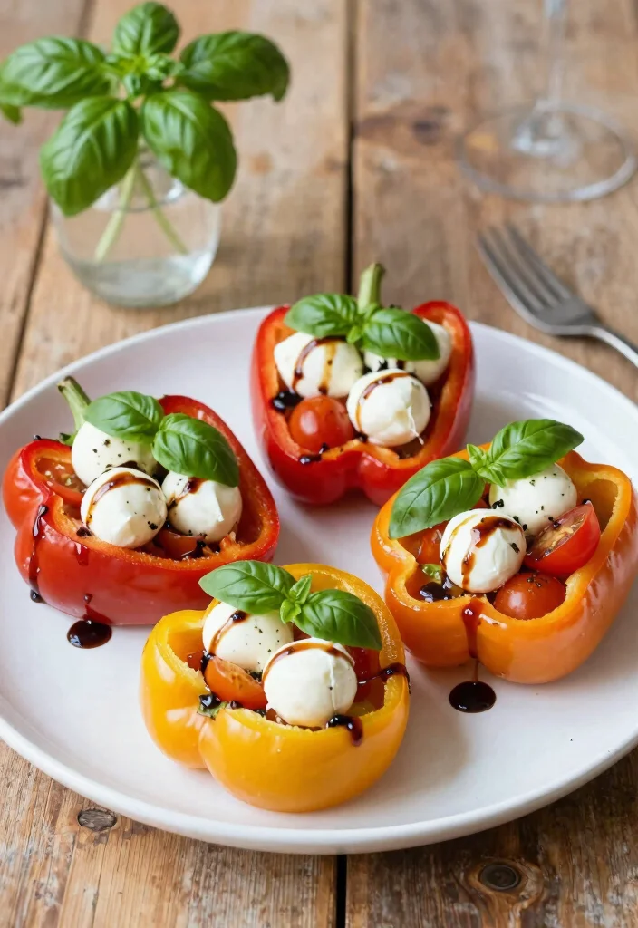 10 Keto Sweet Pepper Recipes for Fresh Low-Carb Meals - 6. Caprese Stuffed Peppers