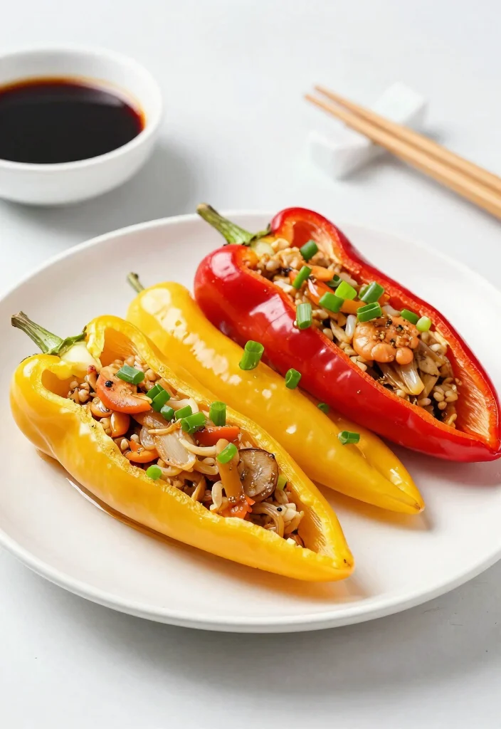 10 Keto Sweet Pepper Recipes for Fresh Low-Carb Meals - 9. Asian-Inspired Stuffed Peppers