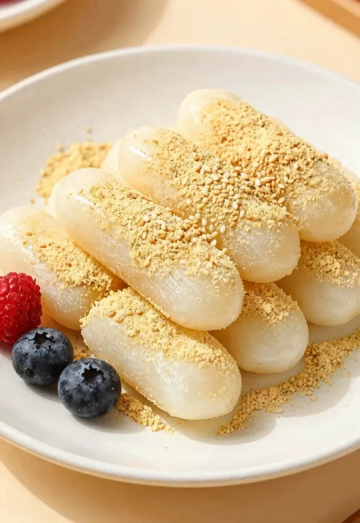 10 Korean Dessert Recipes for Light Sweet Simple Treat Ideas - 3. Injeolmi: Seasoned Rice Cake with Soybean Powder