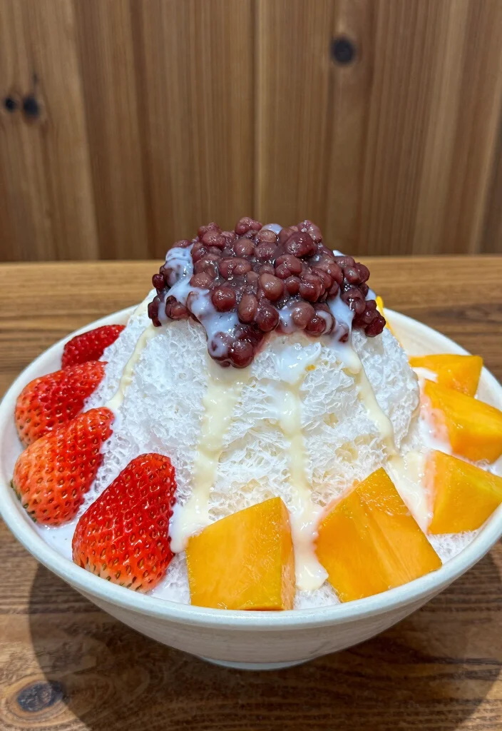 10 Korean Dessert Recipes for Light Sweet Simple Treat Ideas - 5. Patbingsu: Shaved Ice with Sweet Red Beans