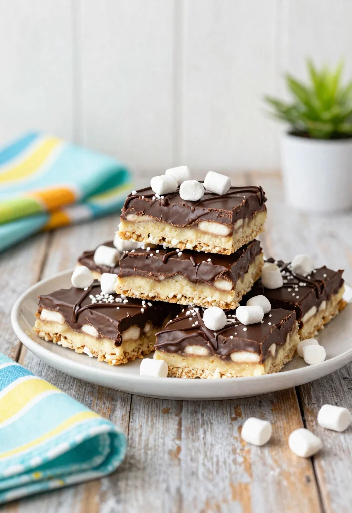 10 S’mores Dessert Recipes for Easy Gooey Chocolate Treats - 2. No-Bake S’mores Bars