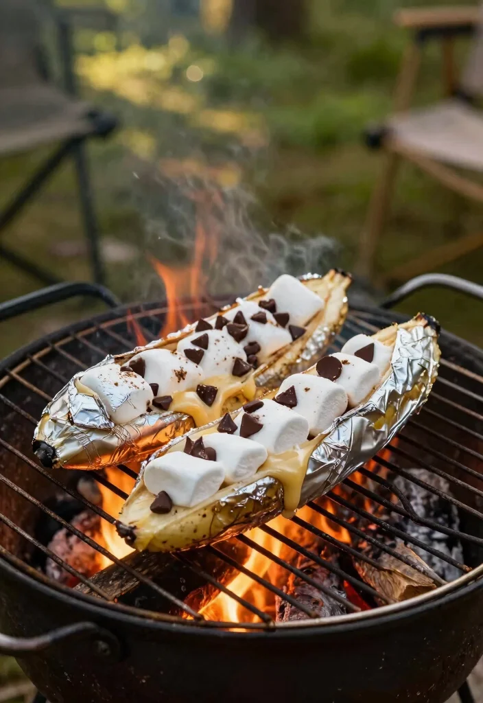 10 S’mores Dessert Recipes for Easy Gooey Chocolate Treats - 7. S’mores Banana Boats
