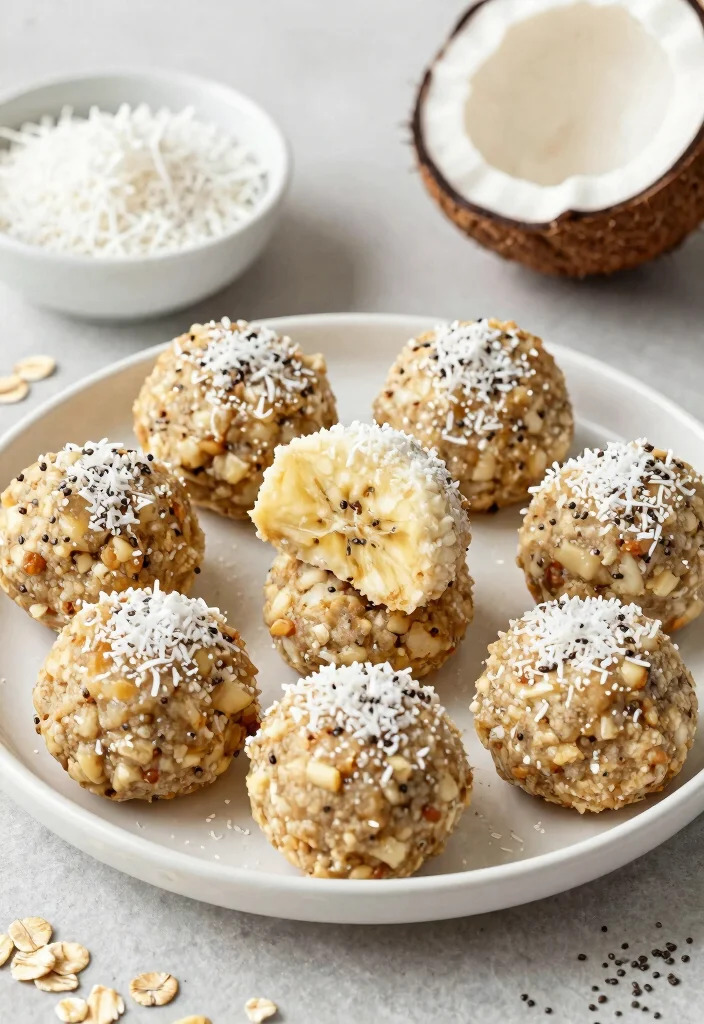 10 Vegan Banana Recipes for Easy Sweet Plant-Based Treats - 5. Banana Coconut Energy Bites