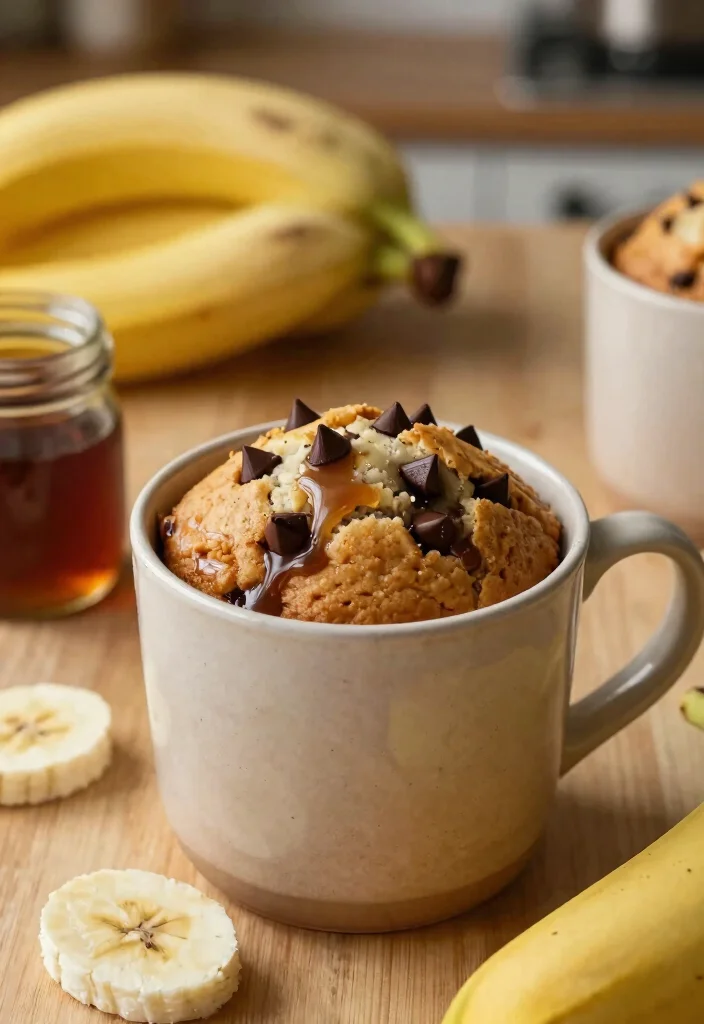10 Vegan Banana Recipes for Easy Sweet Plant-Based Treats - 8. Banana Chocolate Chip Mug Cake