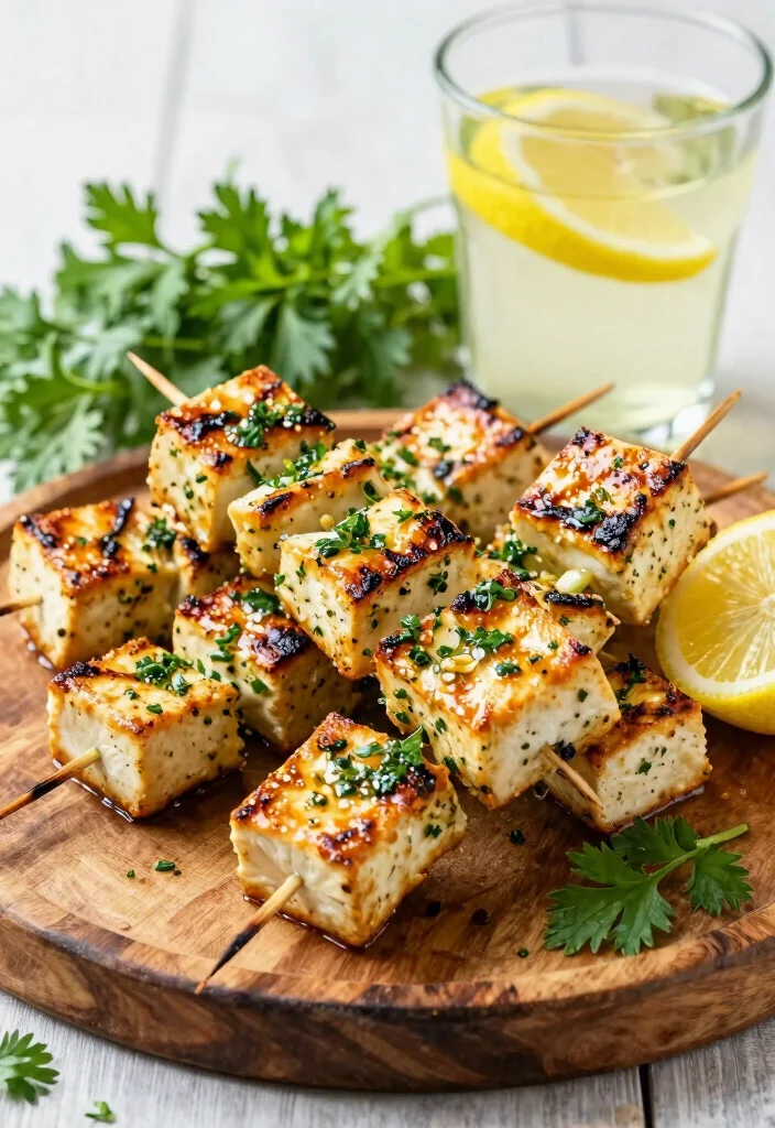 10 Whole30 Vegan Recipes for Clean Simple Plant-Based Eating - 8. Grilled Lemon Herb Tofu Skewers