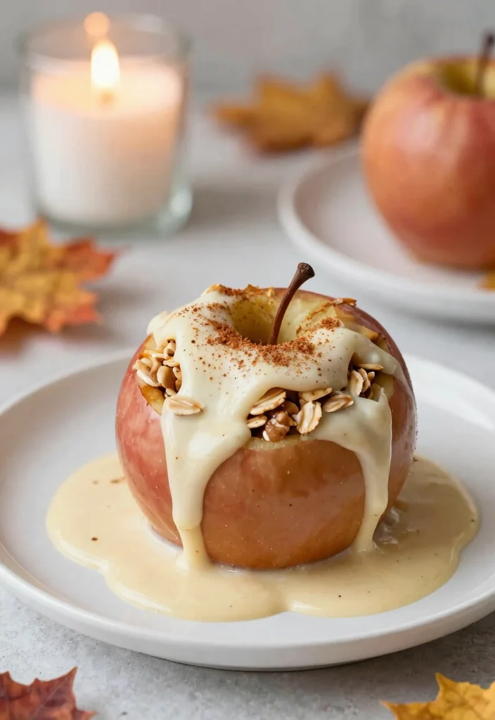 12 Apple Vegan Recipes for Fresh Cozy Seasonal Meals - 10. Baked Apples with Vegan Cream