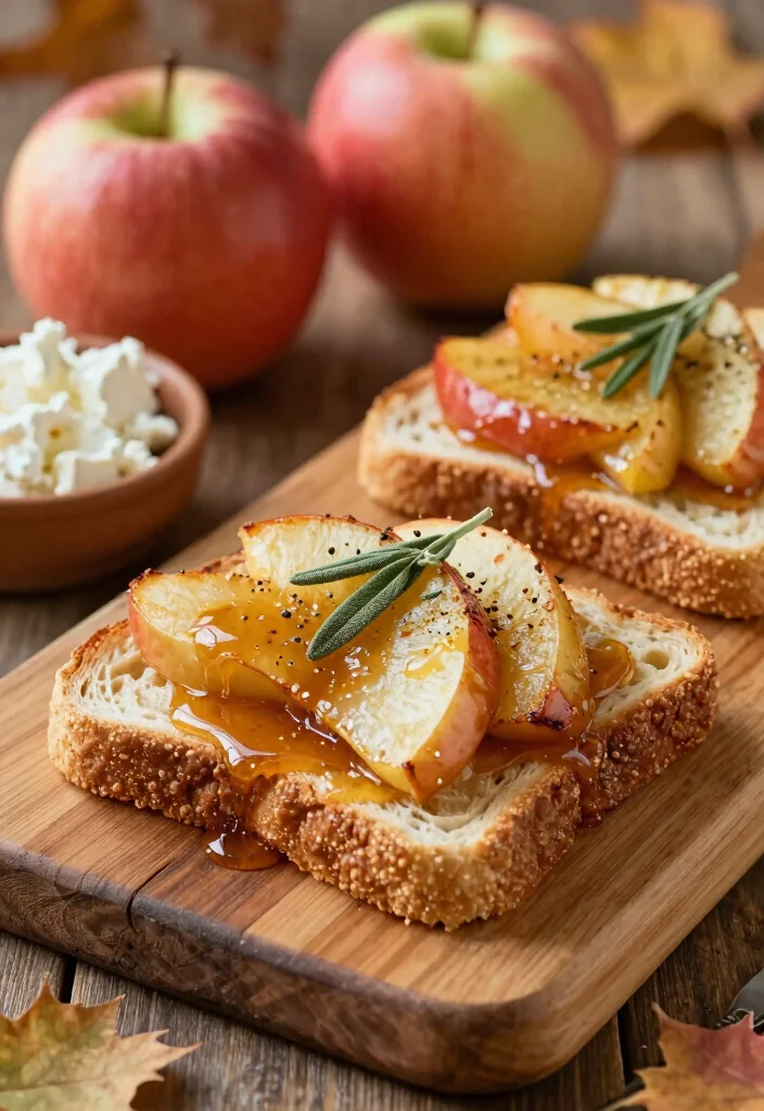 12 Apple Vegan Recipes for Fresh Cozy Seasonal Meals - 5. Caramelized Apple and Sage Toast