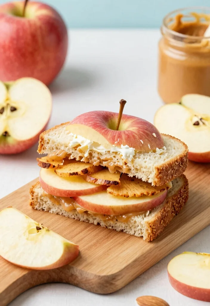 12 Apple Vegan Recipes for Fresh Cozy Seasonal Meals - 6. Apple and Almond Butter Sandwich
