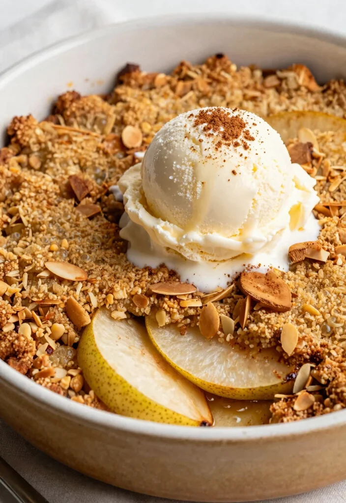 12 Cinnamon Dessert Recipes for Warm Cozy Sweet Flavor - 8. Cinnamon Pear Crisp