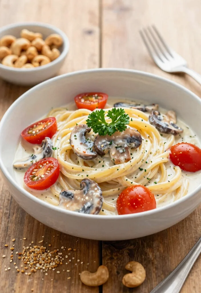 12 Easy Vegan Recipes for Quick Simple Everyday Meals - 1. Creamy Vegan Mushroom Pasta