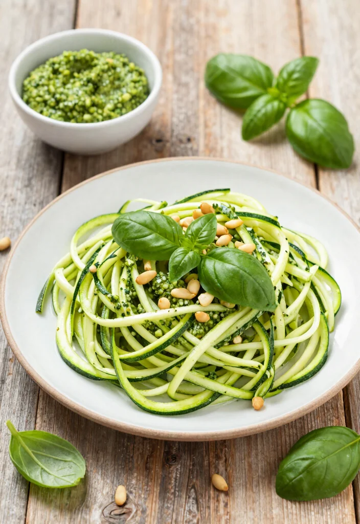 12 Easy Vegan Recipes for Quick Simple Everyday Meals - 5. Zucchini Noodles with Pesto