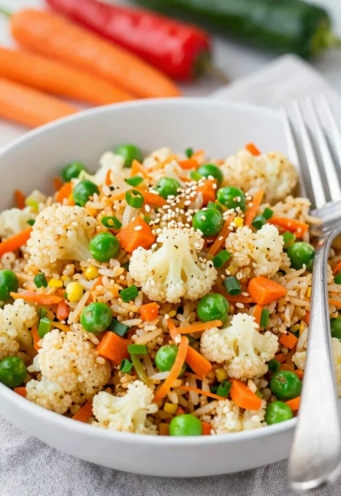 12 Easy Vegan Recipes for Quick Simple Everyday Meals - 9. Cauliflower Fried Rice