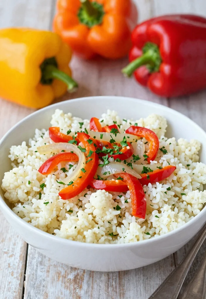12 Healthy Bell Pepper Recipes for Fresh Flavorful Meals - 9. Bell Pepper and Cauliflower Rice Bowl