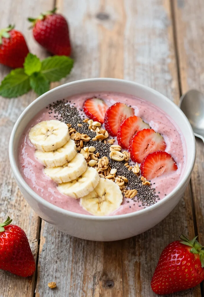 12 Healthy Strawberry Recipes for Fresh Simple Everyday Eats - 1. Strawberry Banana Smoothie Bowl