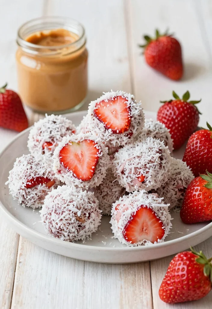 12 Healthy Strawberry Recipes for Fresh Simple Everyday Eats - 10. Strawberry Energy Bites