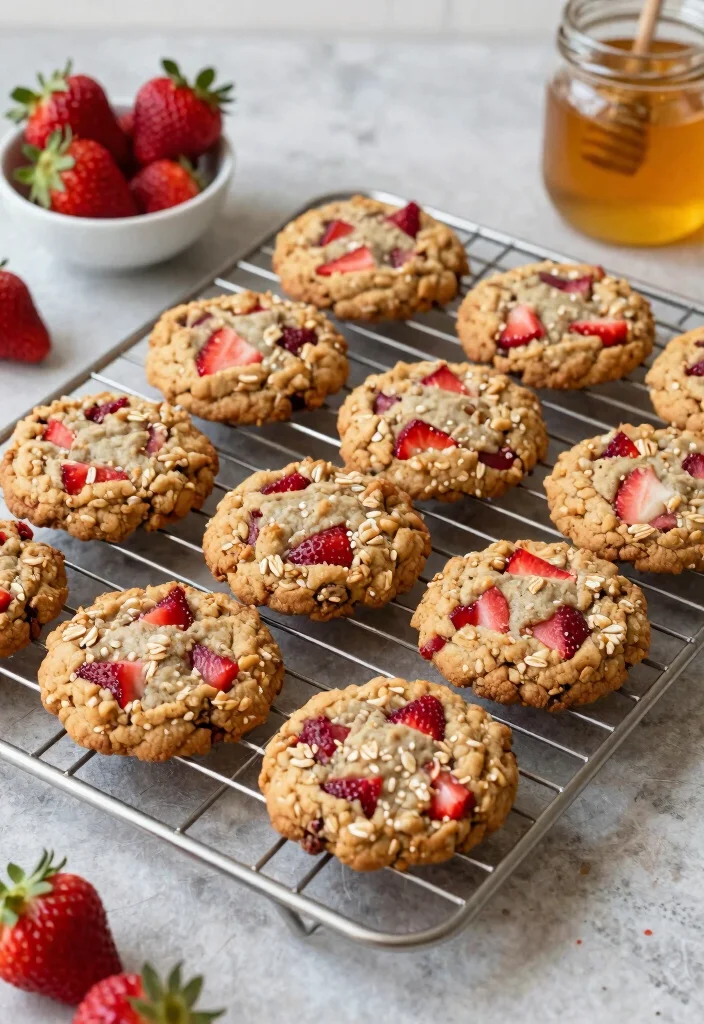 12 Healthy Strawberry Recipes for Fresh Simple Everyday Eats - 4. Strawberry Oatmeal Cookies