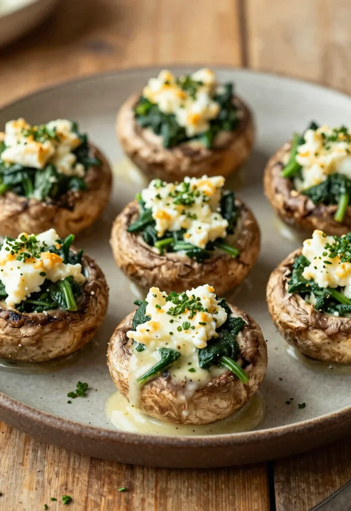 12 Heart-Healthy Vegetarian Recipes for Simple Nourishing Meals - 11. Spinach and Feta Stuffed Portobello Mushrooms