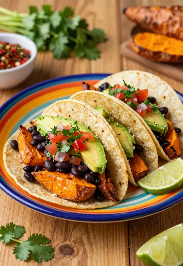 12 Heart-Healthy Vegetarian Recipes for Simple Nourishing Meals - 8. Sweet Potato and Black Bean Tacos