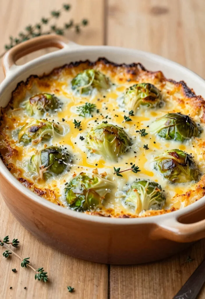 12 Keto Fall Recipes for Cozy Easy Low-Carb Seasonal Meals - 4. Cheesy Brussels Sprouts Gratin