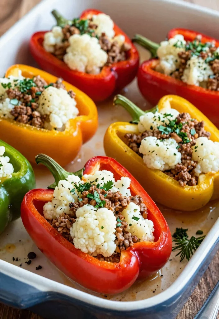12 Keto Riced Cauliflower Recipes for Easy Low-Carb Sides - 11. Cauliflower Rice Stuffed Peppers