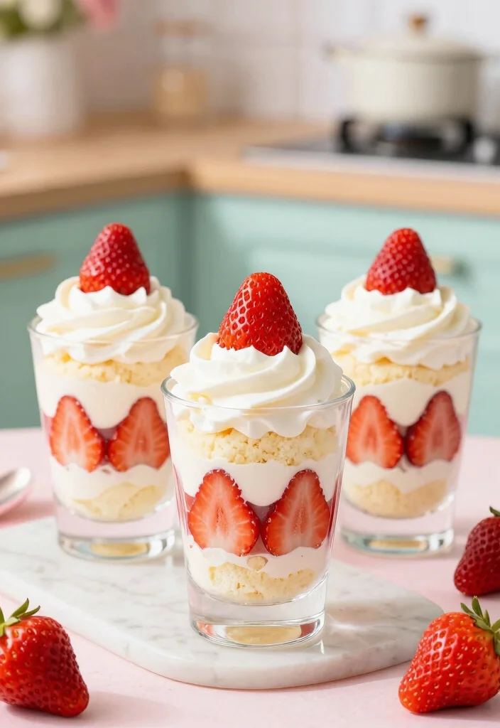 12 Layered Dessert Recipes for Easy Impressive Sweet Treats - 10. Strawberry Shortcake Cups