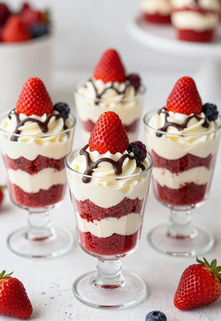 12 Layered Dessert Recipes for Easy Impressive Sweet Treats - 8. Red Velvet Parfaits