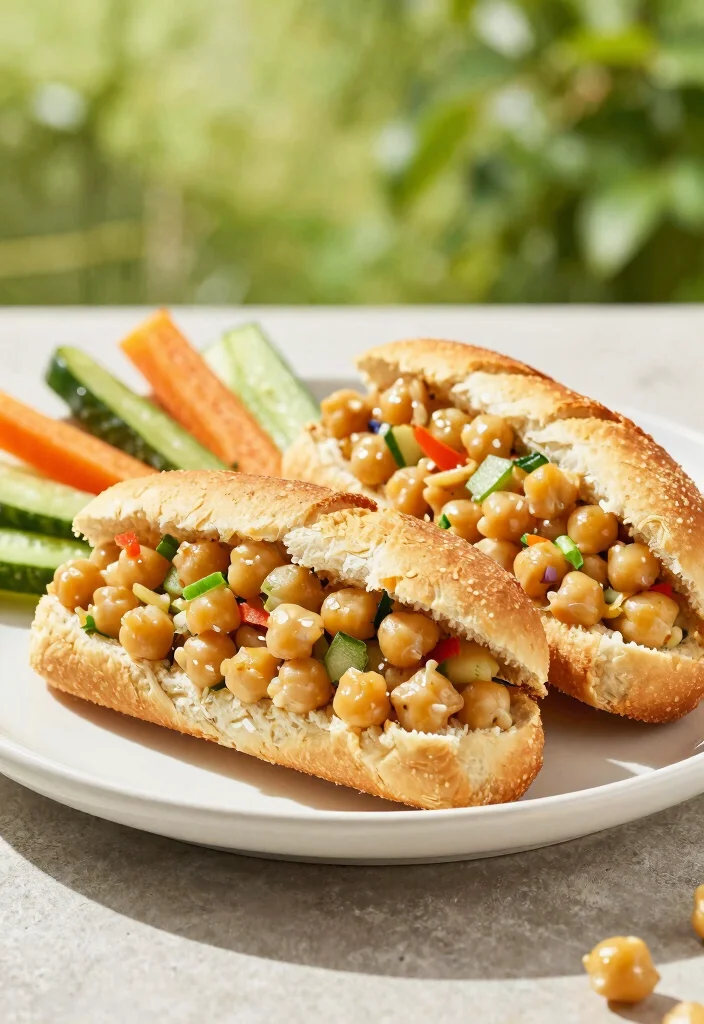 12 Summer Vegan Recipes for Fresh Light Seasonal Eating - 5. Chickpea Salad Sandwiches