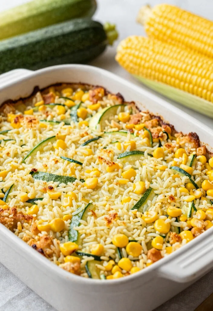 12 Vegan Rice Recipes for Easy Budget-Friendly Meals - 8. Zucchini and Corn Rice Casserole