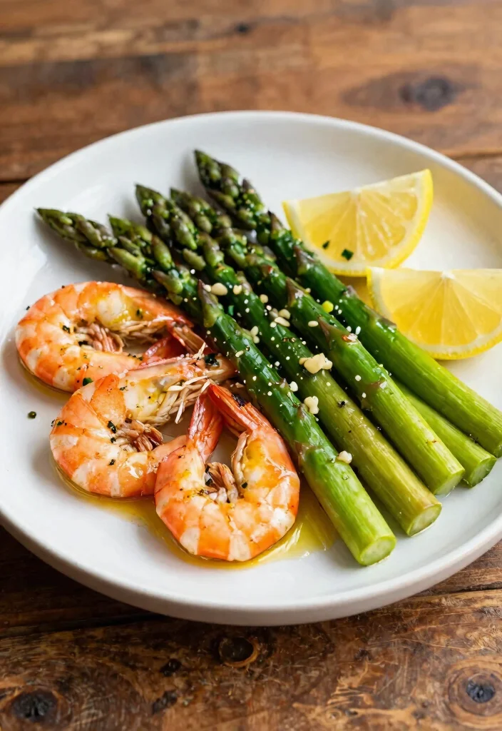 12 Weight Watchers Dinner Recipes for Light Easy Weeknight Meals - 3. One-Pan Garlic Shrimp & Asparagus