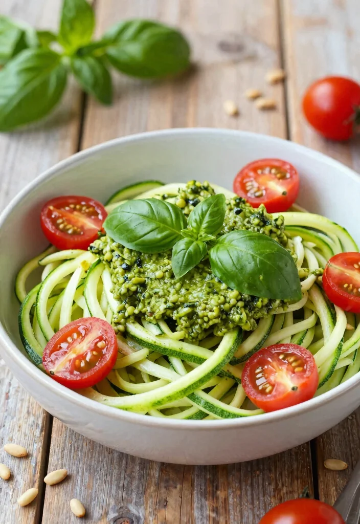 12 Whole30 Dinner Recipes for Clean Simple Weeknight Eating - 4. Zucchini Noodles with Pesto