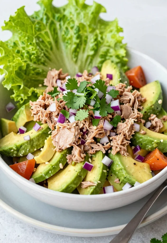 14 Most Popular Keto Recipes for Simple Everyday Low-Carb Meals - 5. Avocado Tuna Salad